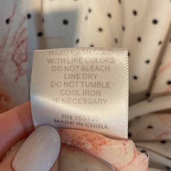 Rose + Olive Polka Dot Floral Shirt - 1X - Picture 3 of 4